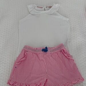 Boden White and Pink Kids Matching Set